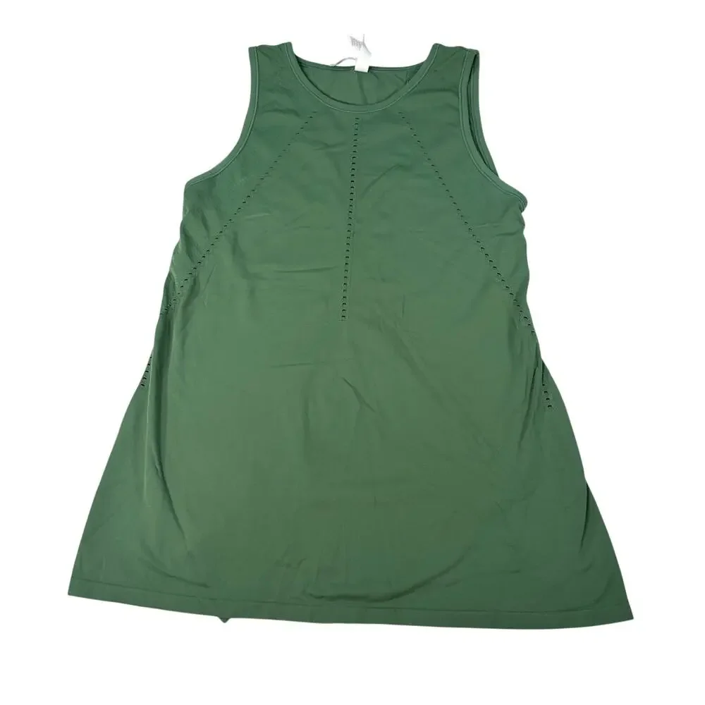 Athleta womens green Foothill tank top, pointelle details. Split back. Size XS - Picture 1 of 7